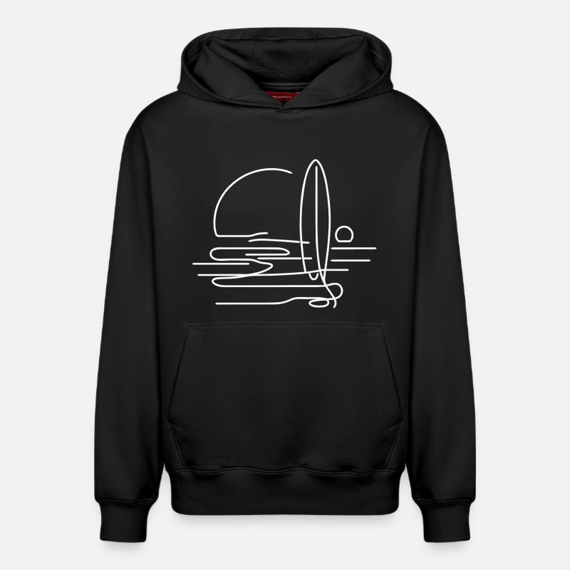 Surf - Sweat à capuche unisexe décontracté en coton biologique – de SPREAD - noir
