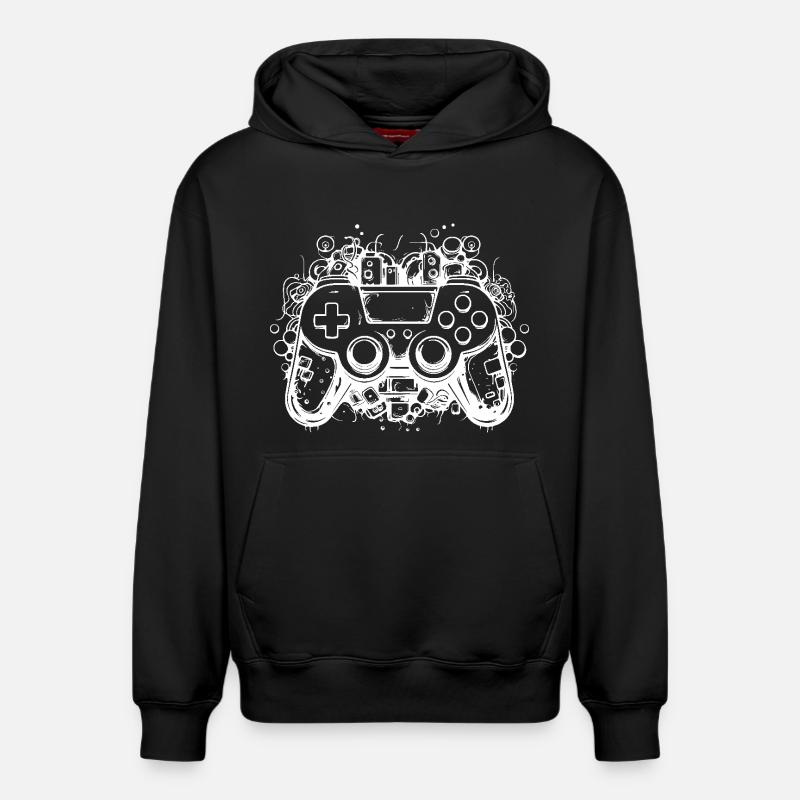 Manettes de jeu - Sweat à capuche unisexe décontracté en coton biologique – de SPREAD - noir
