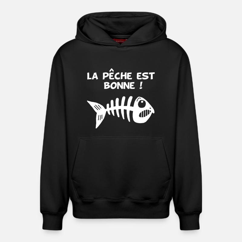 Bonne pêche - Sweat à capuche unisexe décontracté en coton biologique – de SPREAD - noir