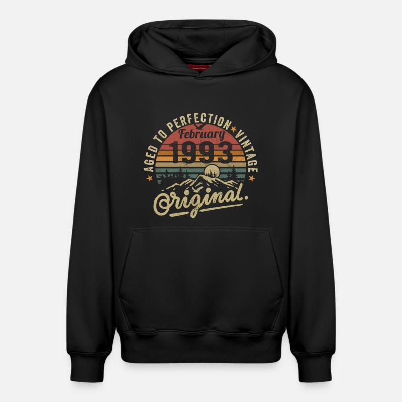 Février 1993 - Sweat à capuche unisexe décontracté en coton biologique – de SPREAD - noir