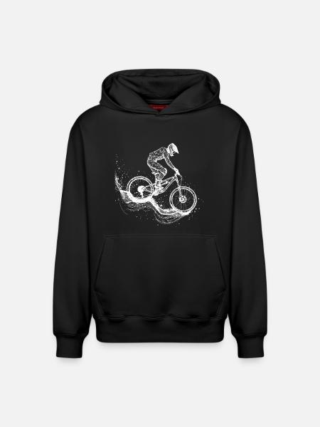 Dessin VTT - Sweat à capuche unisexe décontracté en coton biologique – de SPREAD - noir