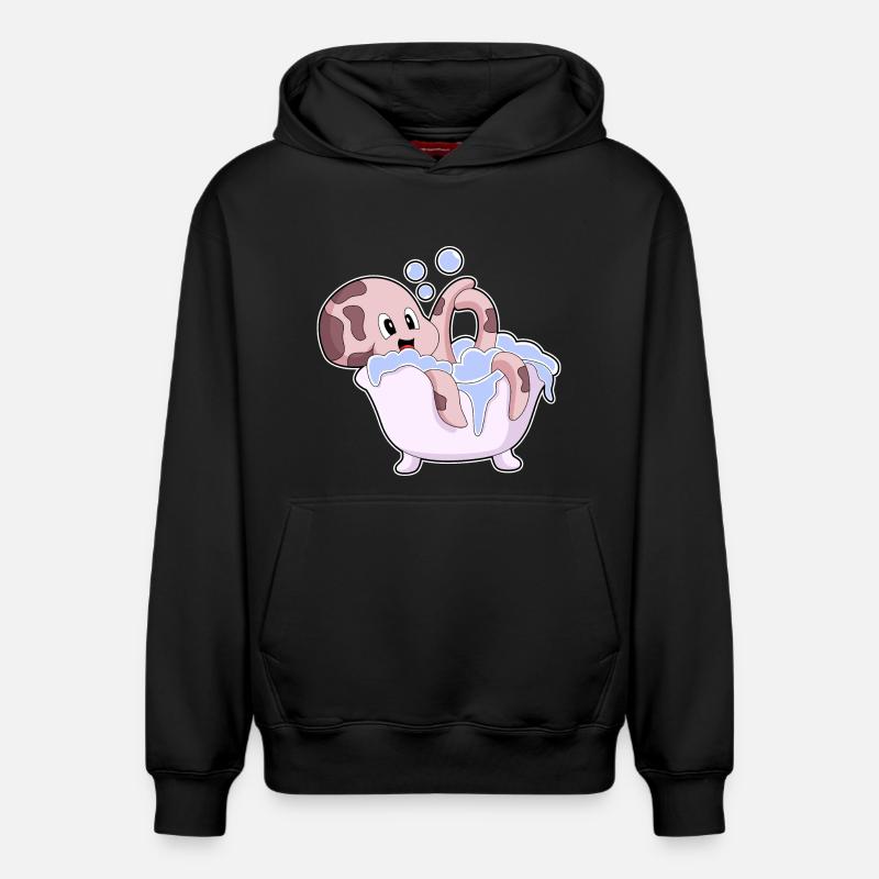 Baignoire Octopus - Sweat à capuche unisexe décontracté en coton biologique – de SPREAD - noir