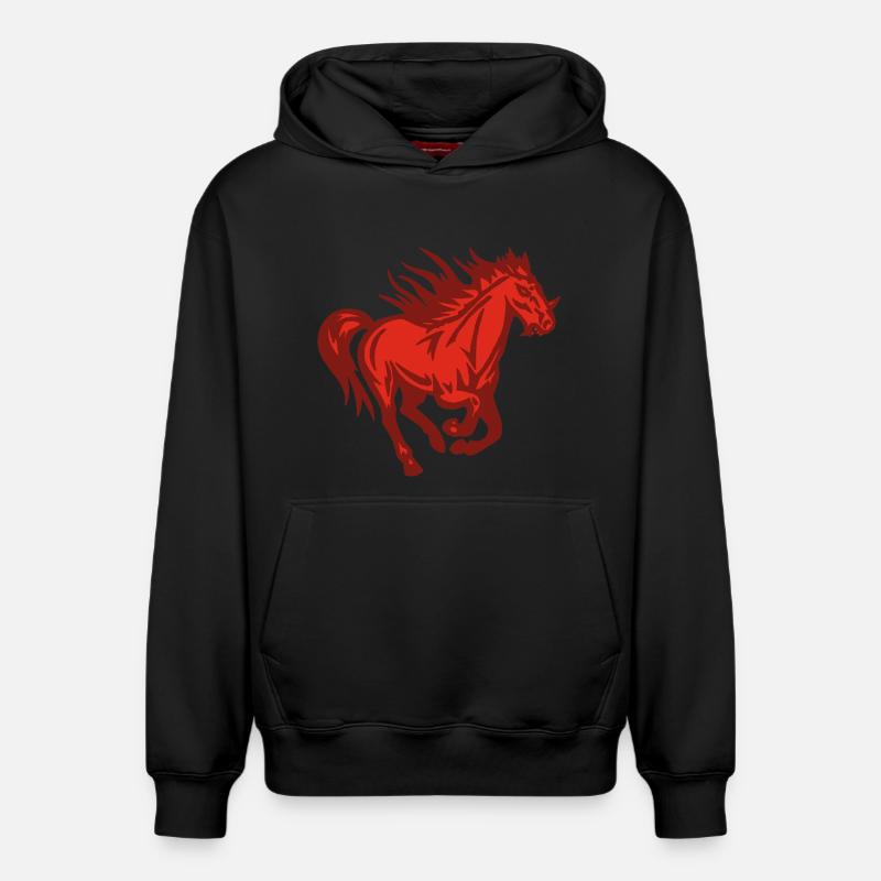 Cheval démoniaque - Sweat à capuche unisexe décontracté en coton biologique – de SPREAD - noir