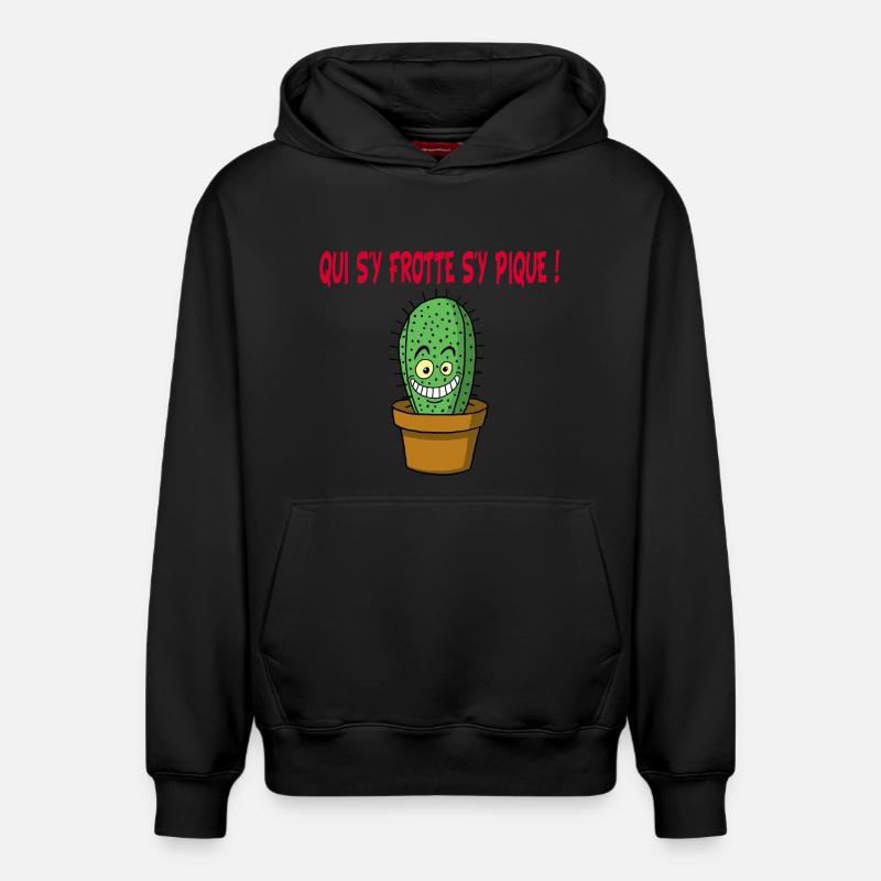Cactus manga - Sweat à capuche unisexe décontracté en coton biologique – de SPREAD - noir