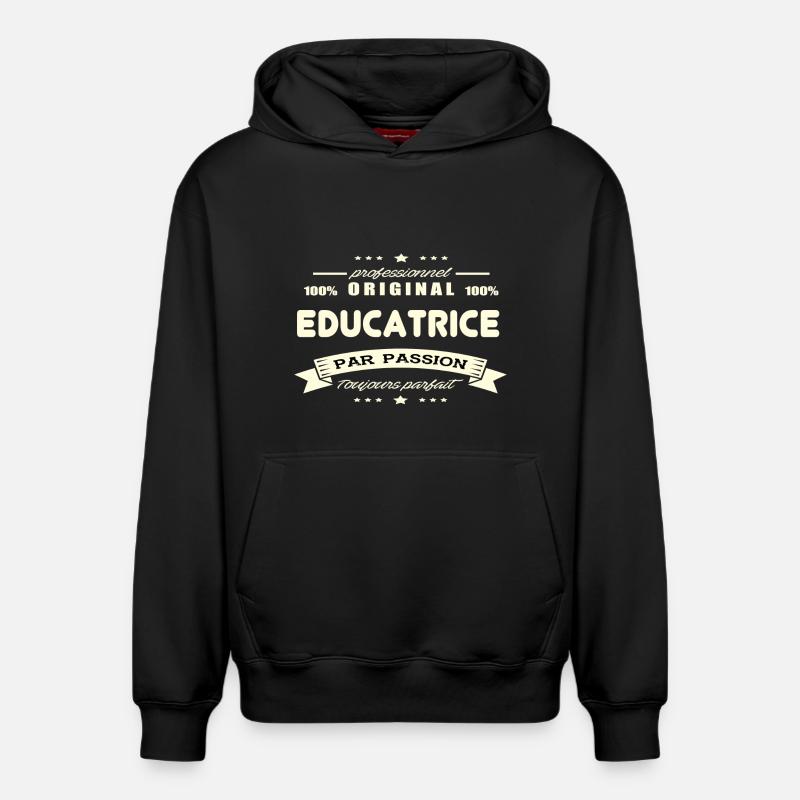 Educatrice Original - Sweat à capuche unisexe décontracté en coton biologique – de SPREAD - noir