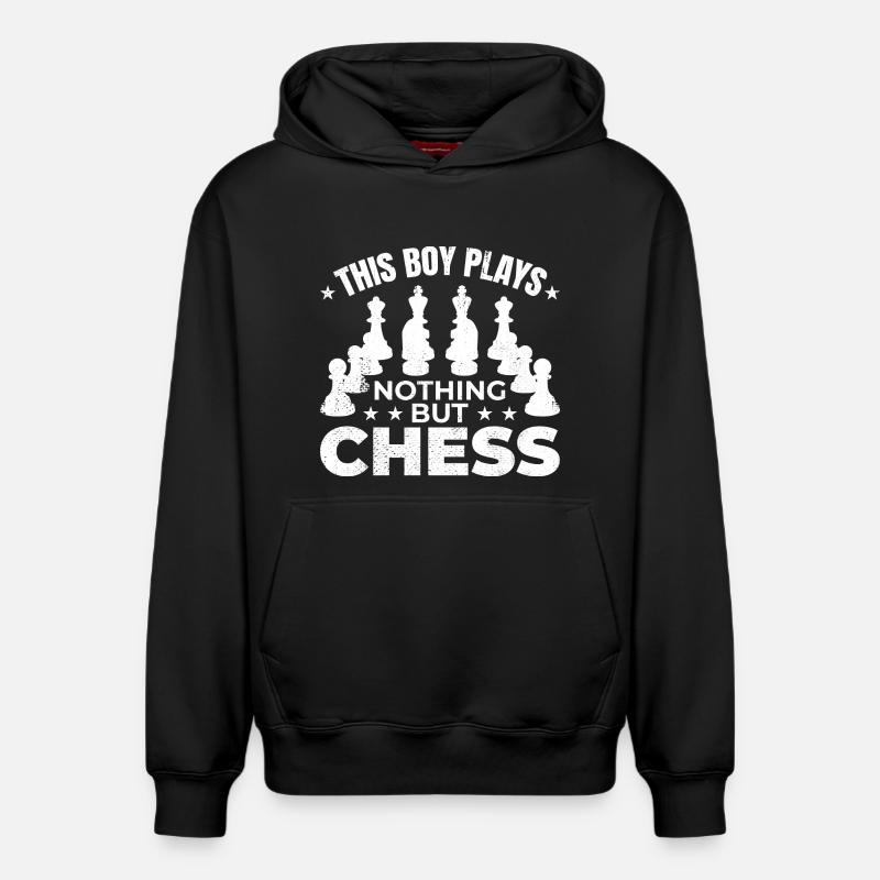 Garçon d’échecs - Sweat à capuche unisexe décontracté en coton biologique – de SPREAD - noir