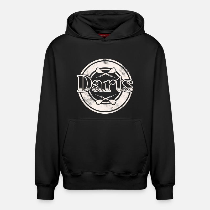 Dart Darten Fléchettes - Sweat à capuche unisexe décontracté en coton biologique – de SPREAD - noir