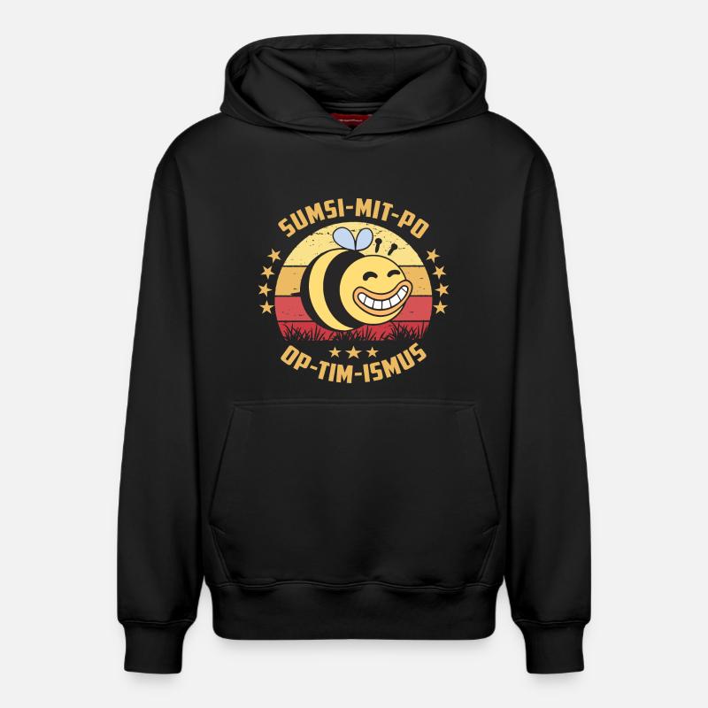 Optimismus oder Sumsi mit Po - Relaxed Unisex Organic Hoodie – von SPREAD - Schwarz