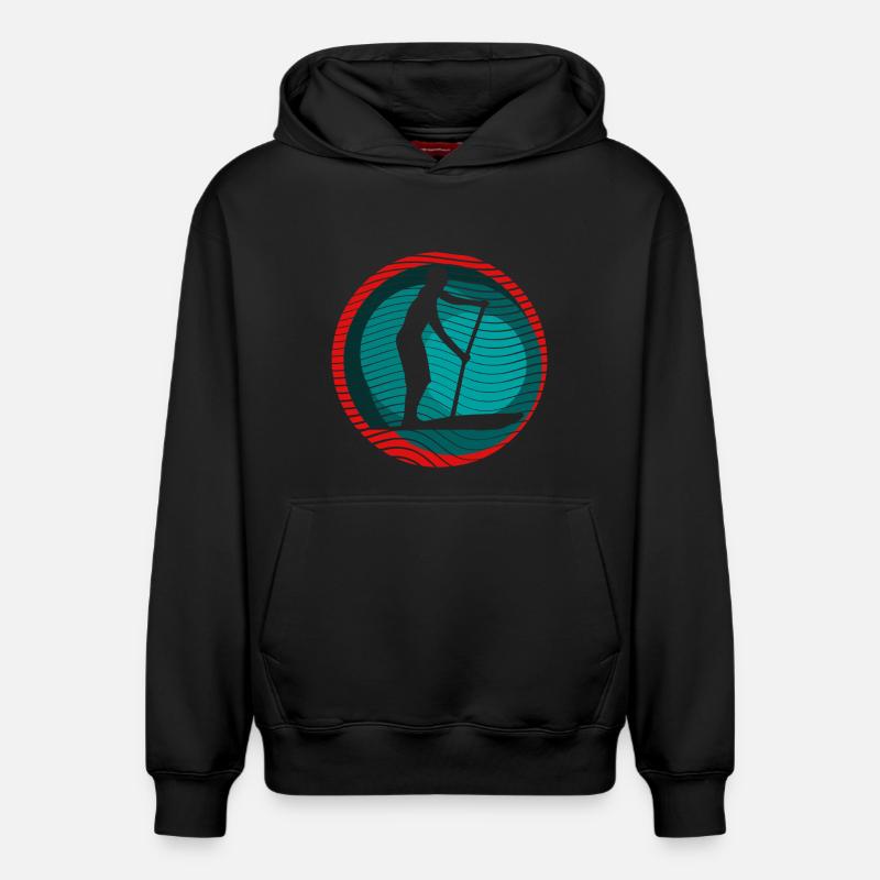 SUP Surfeur - Sweat à capuche unisexe décontracté en coton biologique – de SPREAD - noir