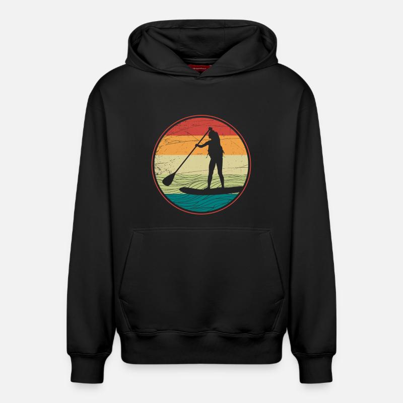 SUP Sunset Vibes - Sweat à capuche unisexe décontracté en coton biologique – de SPREAD - noir