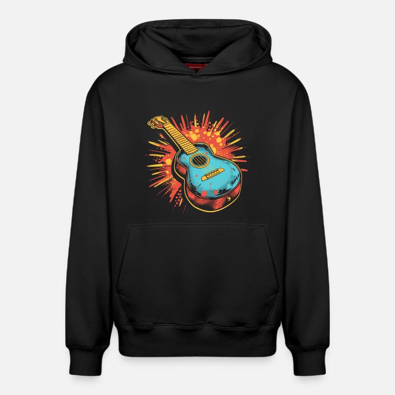 Graphiques pour ukulélé - Sweat à capuche unisexe décontracté en coton biologique – de SPREAD - noir