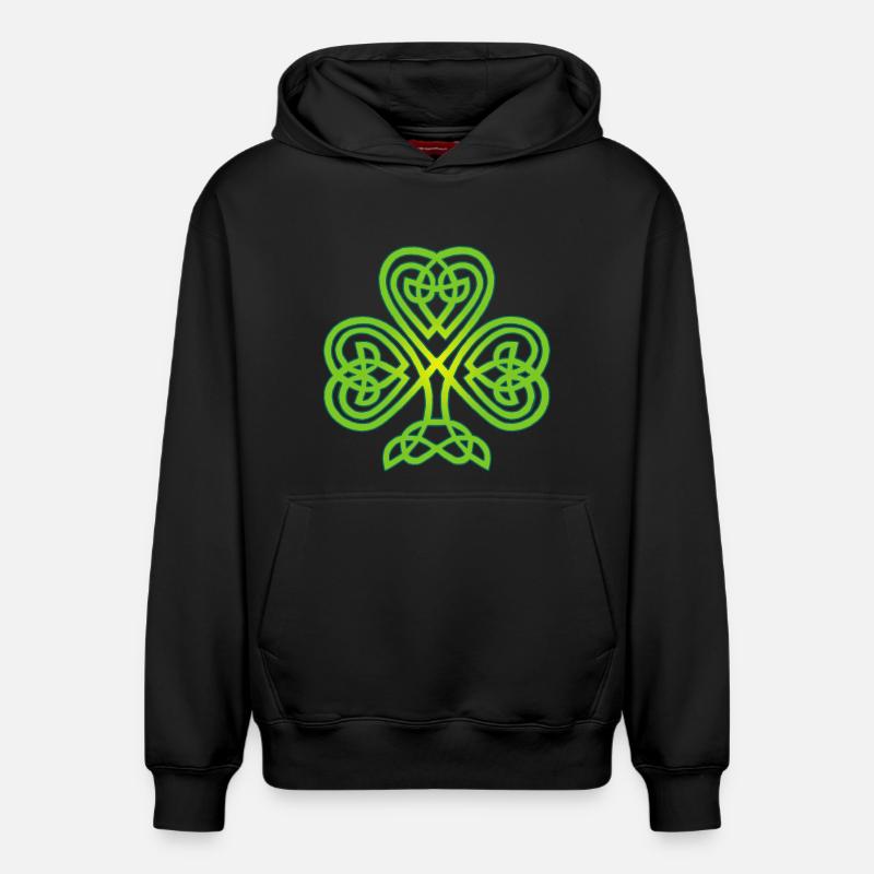 Trèfle d'Irlande - Sweat à capuche unisexe décontracté en coton biologique – de SPREAD - noir