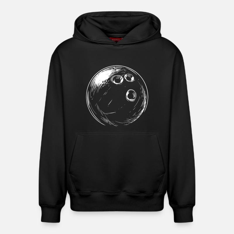 Dessin de boule de bowling - Sweat à capuche unisexe décontracté en coton biologique – de SPREAD - noir