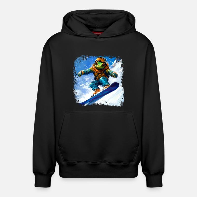 Snowboard Caméléon - Sweat à capuche unisexe décontracté en coton biologique – de SPREAD - noir