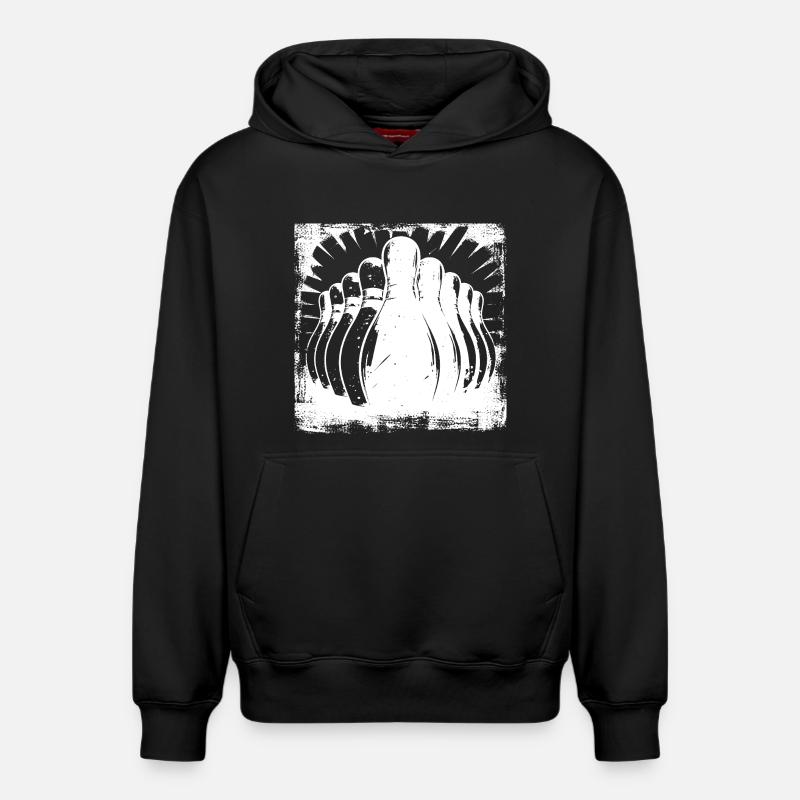 Quilles Bowling - Sweat à capuche unisexe décontracté en coton biologique – de SPREAD - noir