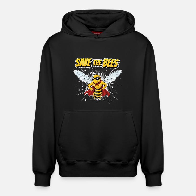Devise du héros de l’abeille comique - Sweat à capuche unisexe décontracté en coton biologique – de SPREAD - noir