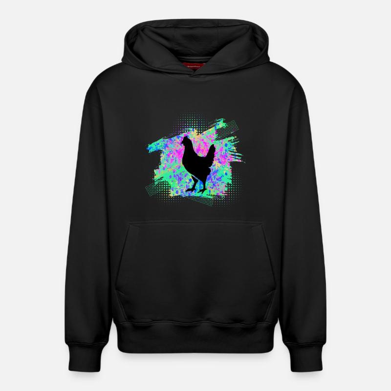 Poulets Poulets - Sweat à capuche unisexe décontracté en coton biologique – de SPREAD - noir