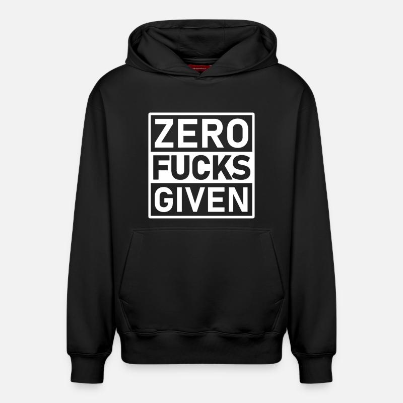 Étiquette d’avertissement de zéro enfoiré - Sweat à capuche unisexe décontracté en coton biologique – de SPREAD - noir
