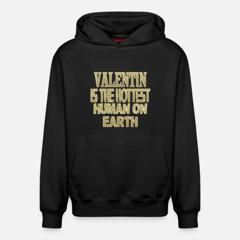 Valentin - Sweat à capuche unisexe décontracté en coton biologique – de SPREAD - noir