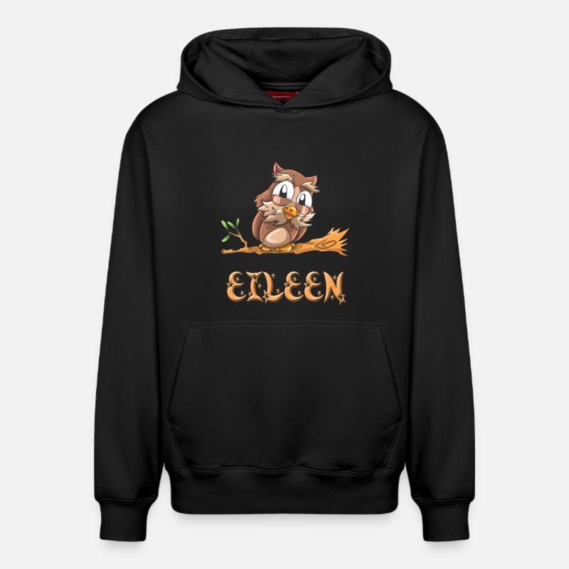 Owl Eileen - Sweat à capuche unisexe décontracté en coton biologique – de SPREAD - noir