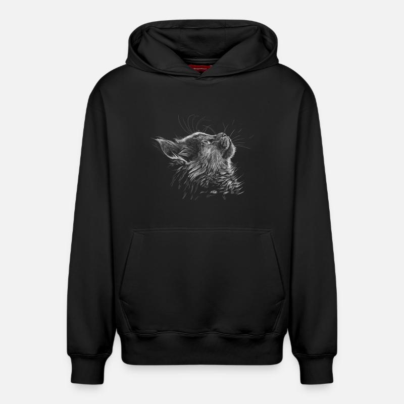 Chaton - Sweat à capuche unisexe décontracté en coton biologique – de SPREAD - noir