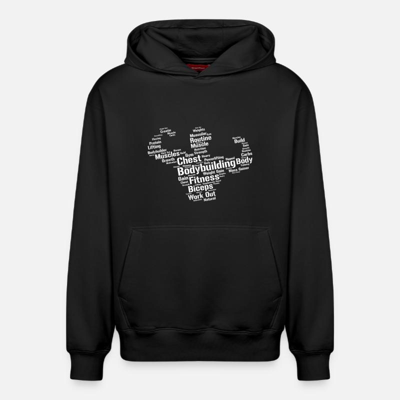 Bodybuilder - Sweat à capuche unisexe décontracté en coton biologique – de SPREAD - noir