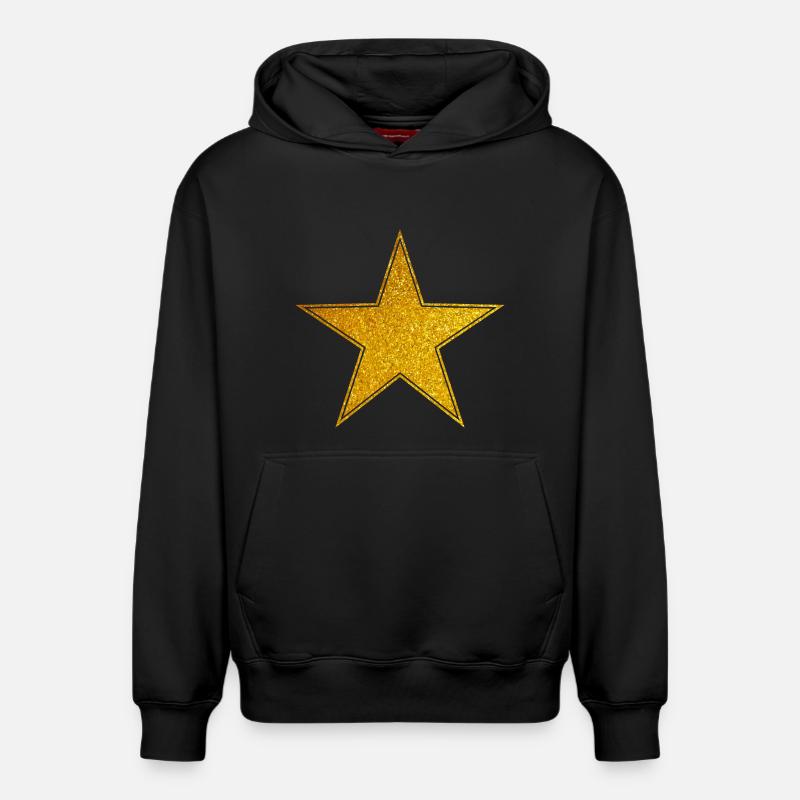 Étoile étoile étoile étoile - Sweat à capuche unisexe décontracté en coton biologique – de SPREAD - noir