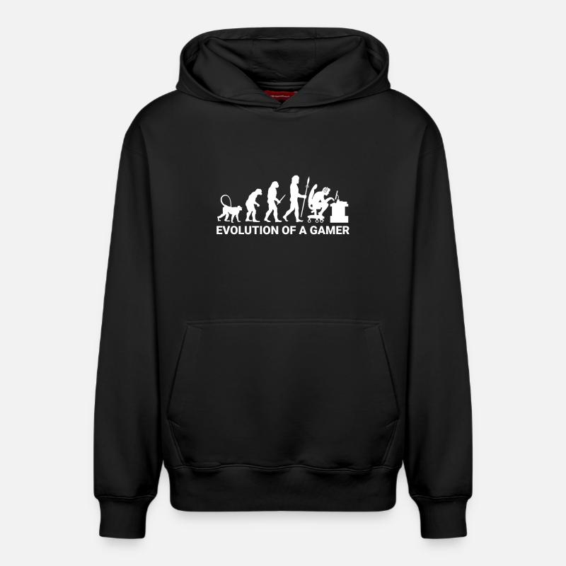 Evolution Gamer - Relaxed Unisex Organic Hoodie – von SPREAD - Schwarz