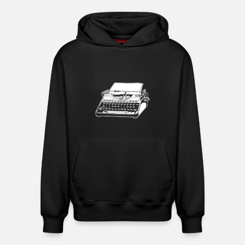 Machine à écrire - Sweat à capuche unisexe décontracté en coton biologique – de SPREAD - noir