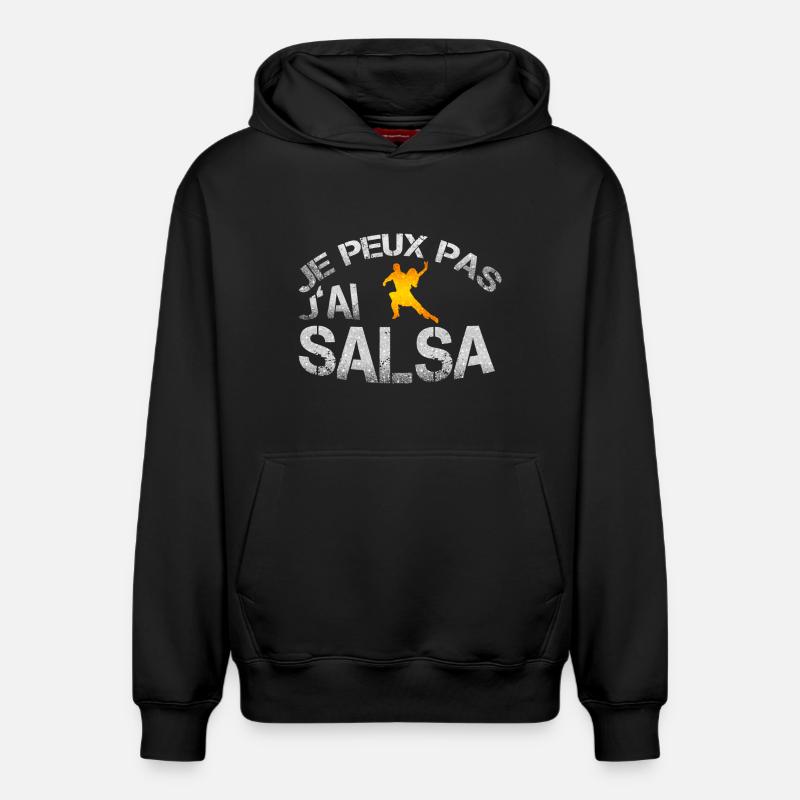 Salsa - Sweat à capuche unisexe décontracté en coton biologique – de SPREAD - noir