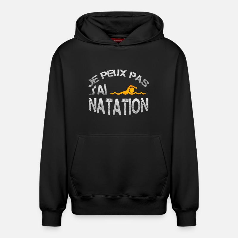 Natation - Sweat à capuche unisexe décontracté en coton biologique – de SPREAD - noir