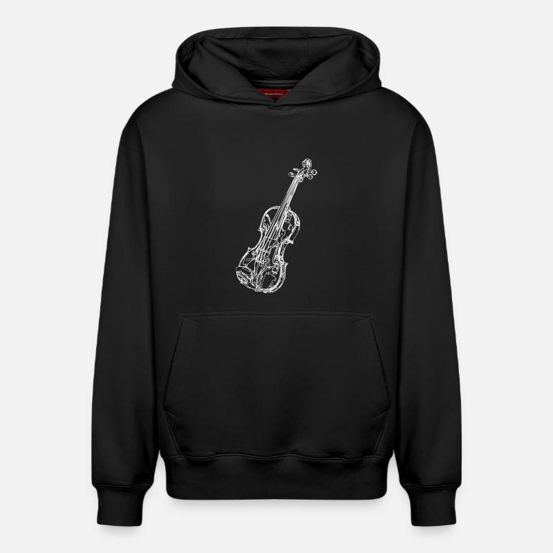 Violon - Sweat à capuche unisexe décontracté en coton biologique – de SPREAD - noir