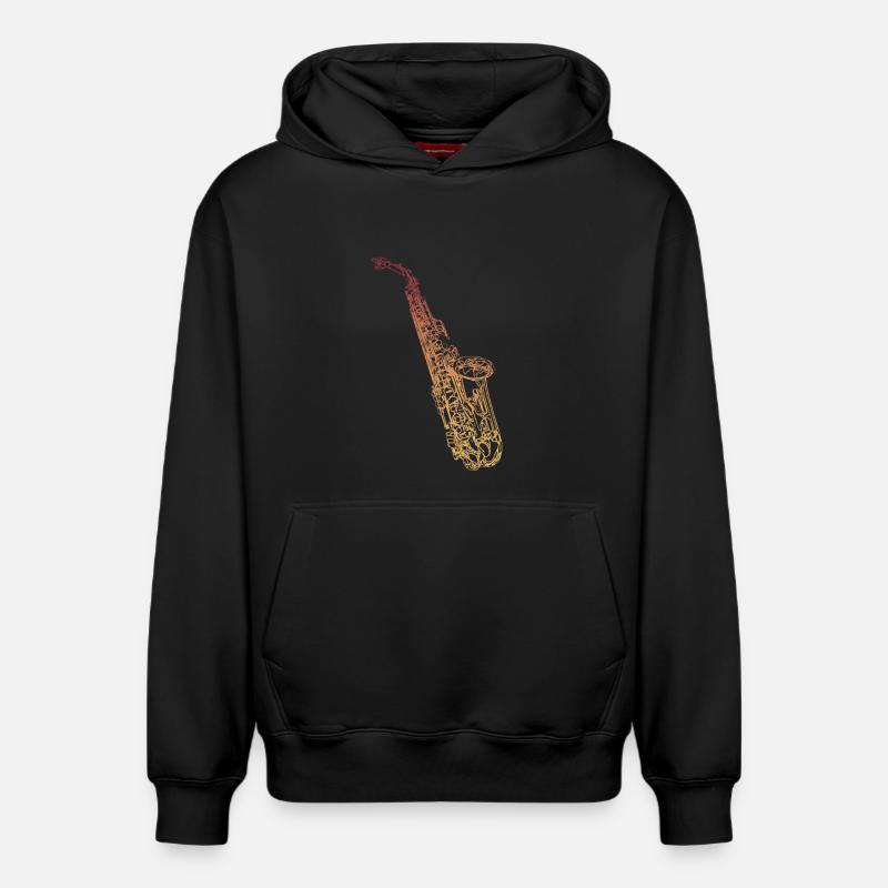 Saxophone ténor - Sweat à capuche unisexe décontracté en coton biologique – de SPREAD - noir