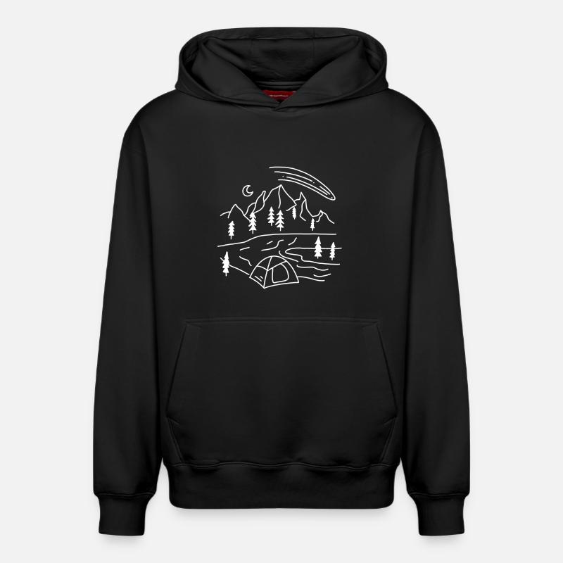 Camping - Sweat à capuche unisexe décontracté en coton biologique – de SPREAD - noir