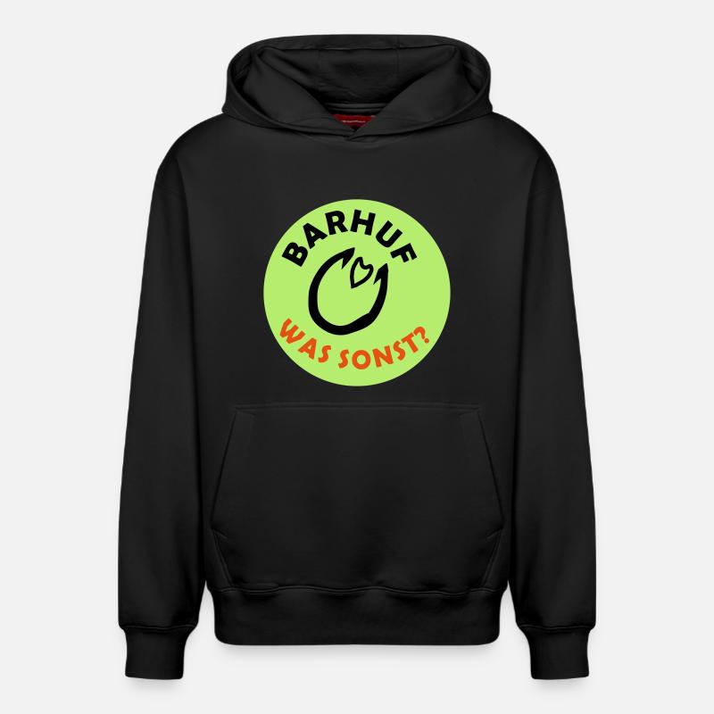 Barhuf Statement - Relaxed Unisex Organic Hoodie – von SPREAD - Schwarz