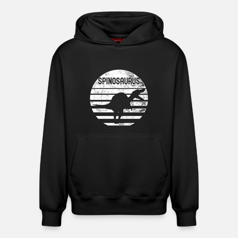 SPINOSAURUS - Sweat à capuche unisexe décontracté en coton biologique – de SPREAD - noir