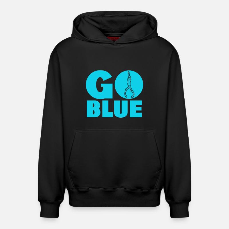 Go Blue - Apnée Apnée - Sweat à capuche unisexe décontracté en coton biologique – de SPREAD - noir