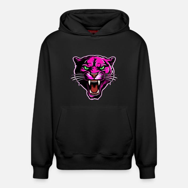 Panther Head Rose - Sweat à capuche unisexe décontracté en coton biologique – de SPREAD - noir