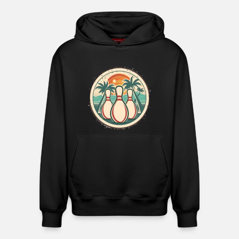Graphismes de bowling - Sweat à capuche unisexe décontracté en coton biologique – de SPREAD - noir
