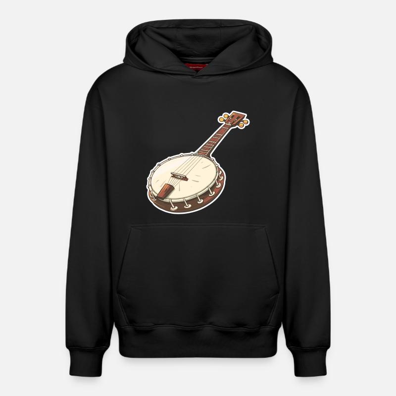 Graphiques Banjo - Sweat à capuche unisexe décontracté en coton biologique – de SPREAD - noir