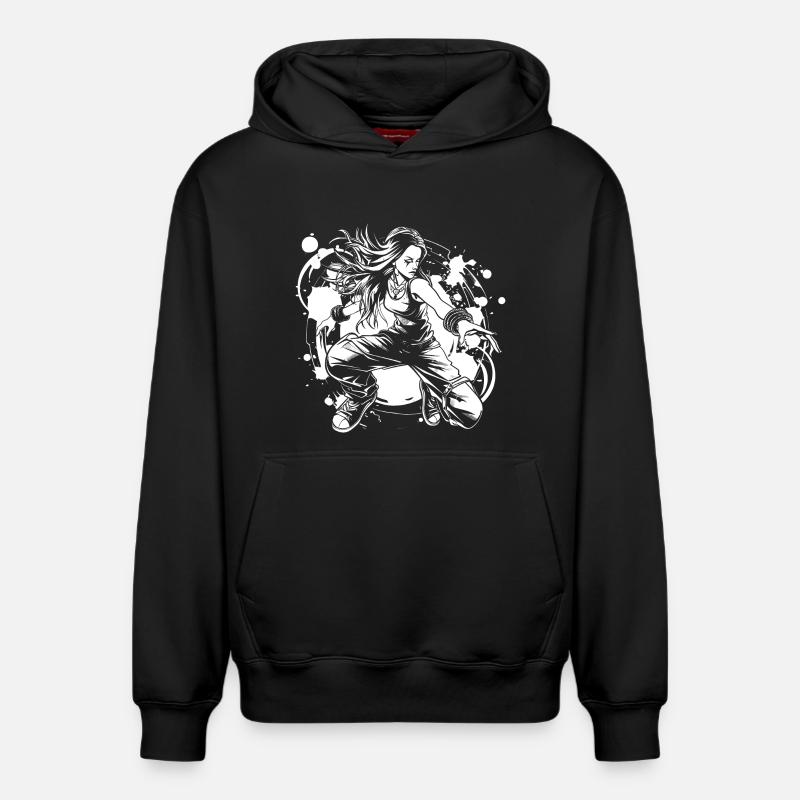 Breakdancer Mädchen - Relaxed Unisex Organic Hoodie – von SPREAD - Schwarz