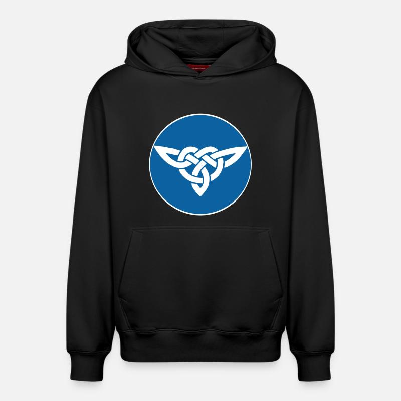 Oiseau celte bleu - Sweat à capuche unisexe décontracté en coton biologique – de SPREAD - noir