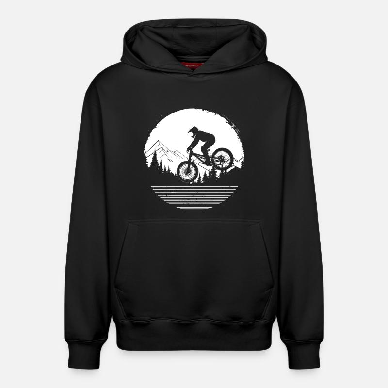Amateurs de VTT - Sweat à capuche unisexe décontracté en coton biologique – de SPREAD - noir