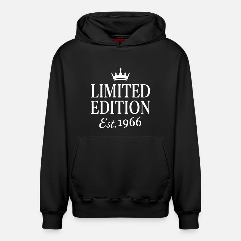 Edition limitée Est 1966 - Sweat à capuche unisexe décontracté en coton biologique – de SPREAD - noir