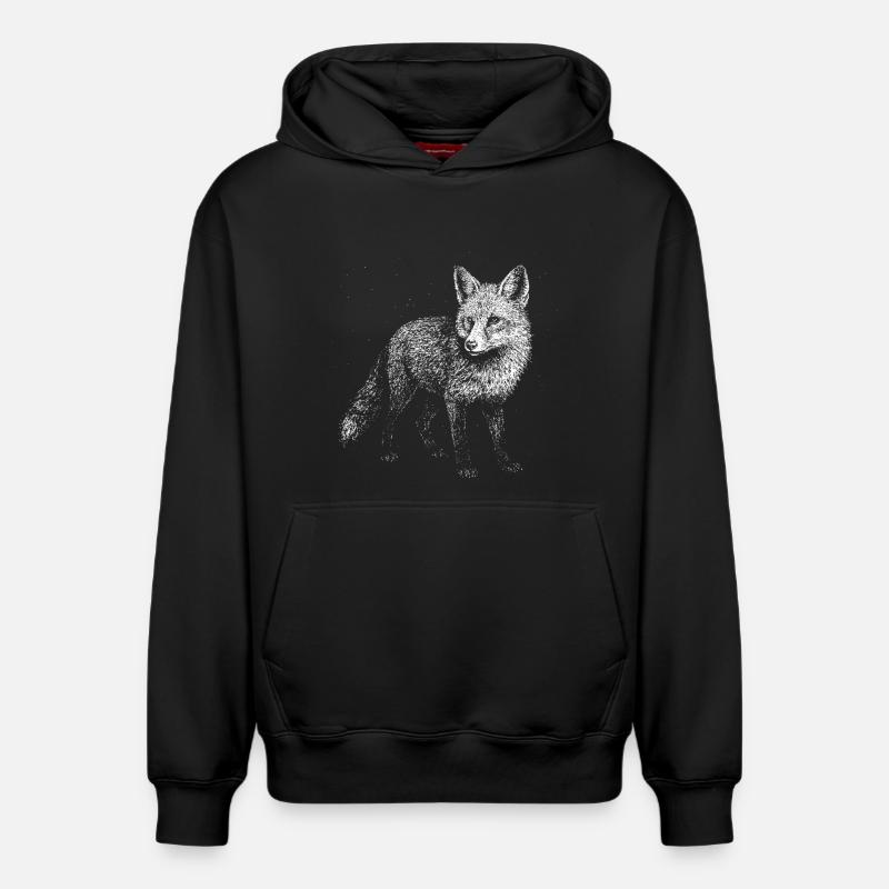 Un renard - Sweat à capuche unisexe décontracté en coton biologique – de SPREAD - noir