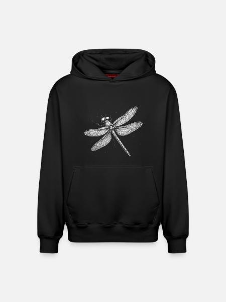 Dragonfly - Relaxed Unisex Organic Hoodie – by SPREAD - black