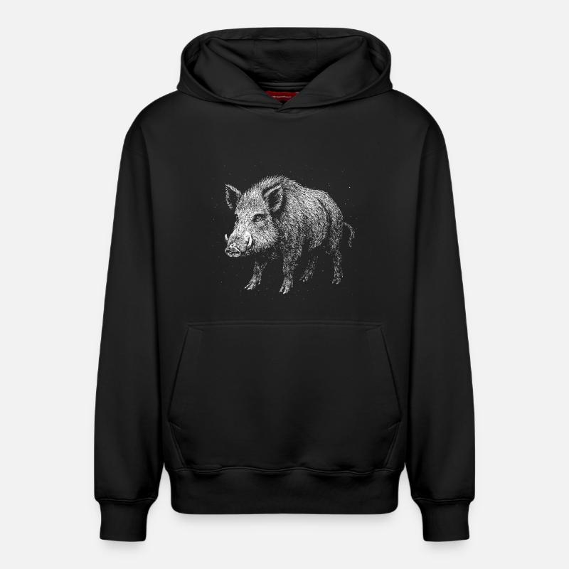 Wild boar - Relaxed Unisex Organic Hoodie – by SPREAD - black