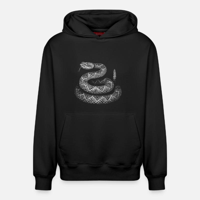 Schlange - Relaxed Unisex Organic Hoodie – von SPREAD - Schwarz