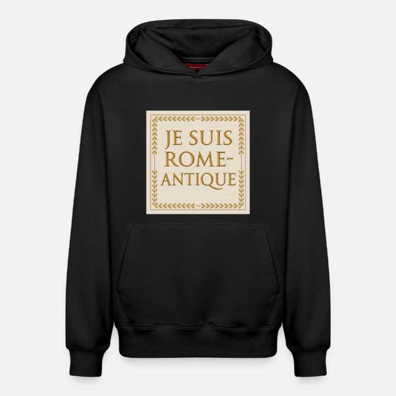 Je Suis Rome Antique - Sweat à capuche unisexe décontracté en coton biologique – de SPREAD - noir