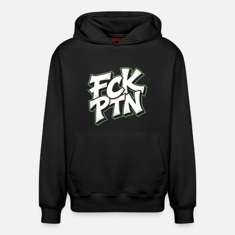 Déclaration anti-Poutine du FCK PTN - Sweat à capuche unisexe décontracté en coton biologique – de SPREAD - noir
